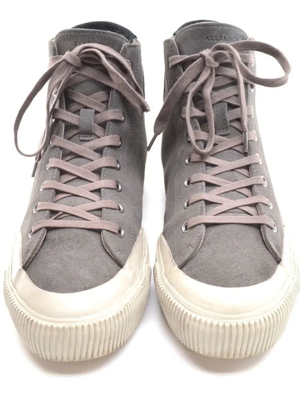 Men All Saints Dumont Gray Suede High Top Sneakers 9 M